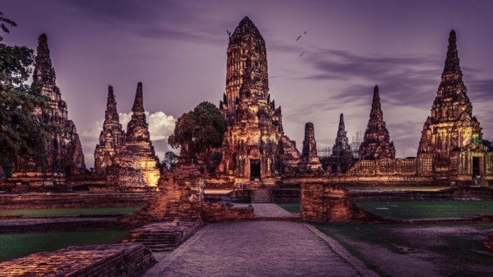 Ayutthaya at night time