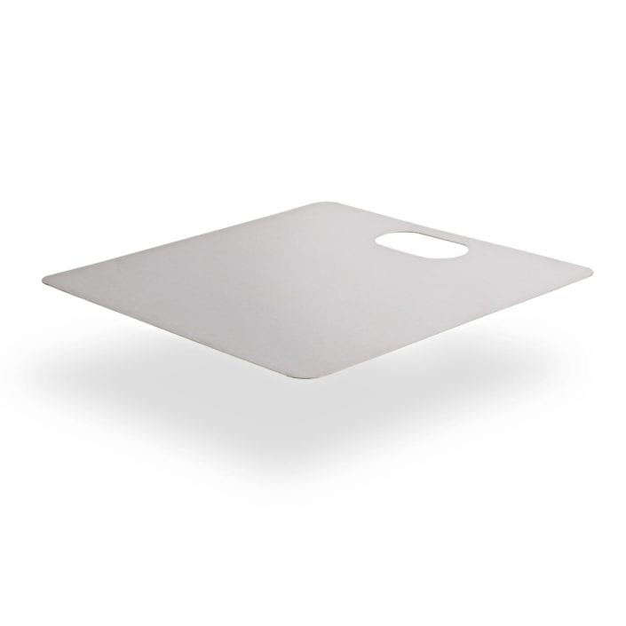 Stainless Steel Chopping Board on White