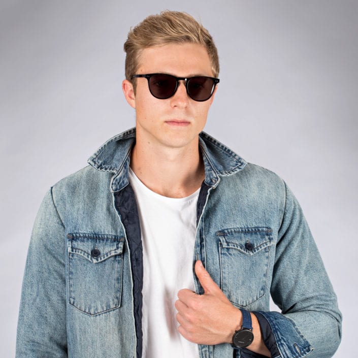 Male model wearing sunglasses