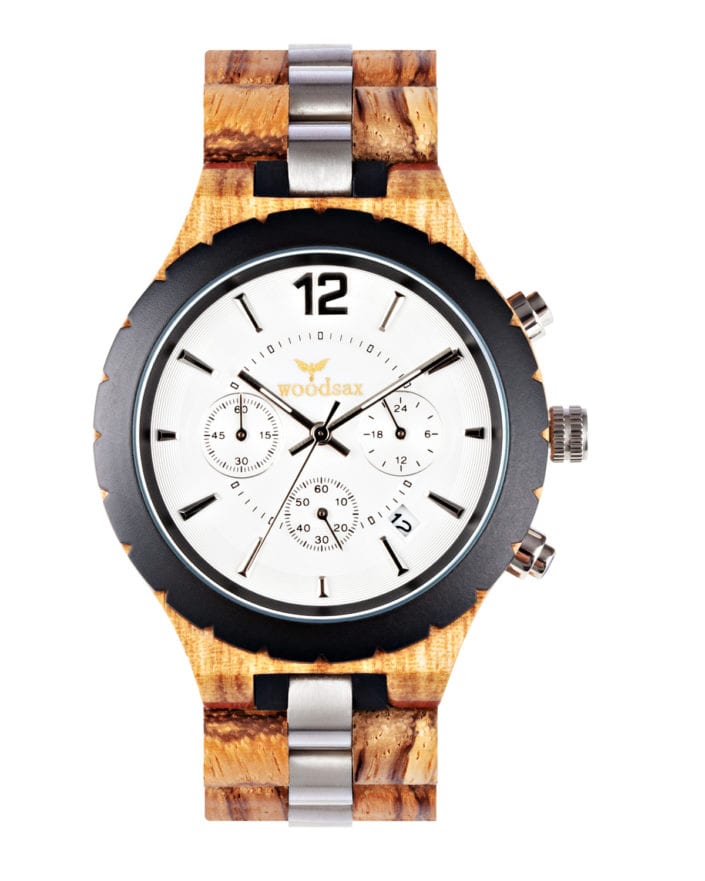 Photograph of a modern wooden watch