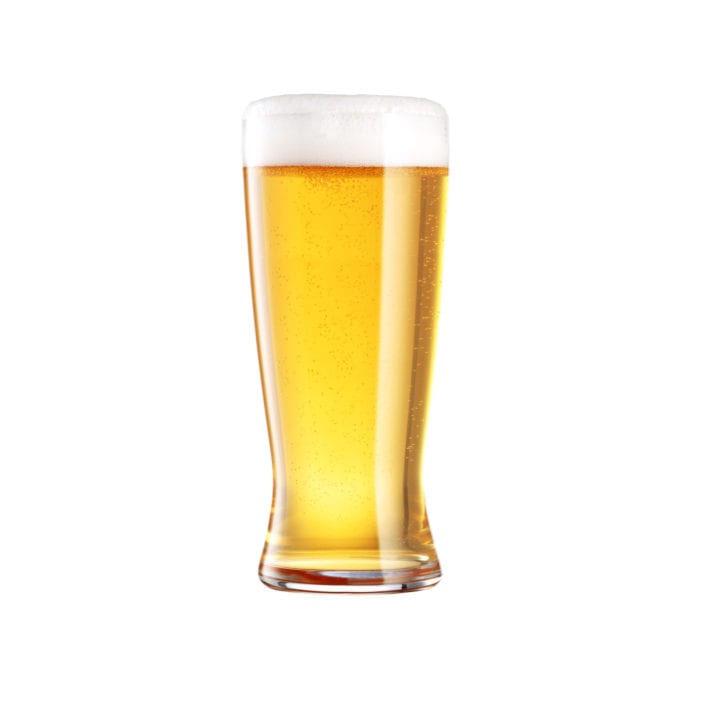 Lager Beer Glass on White Background