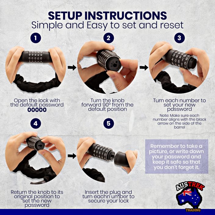 Combination Bike Lock Step by Step Instructions