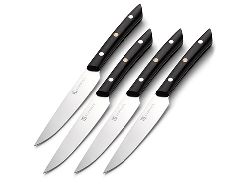 steak knives product photography on white